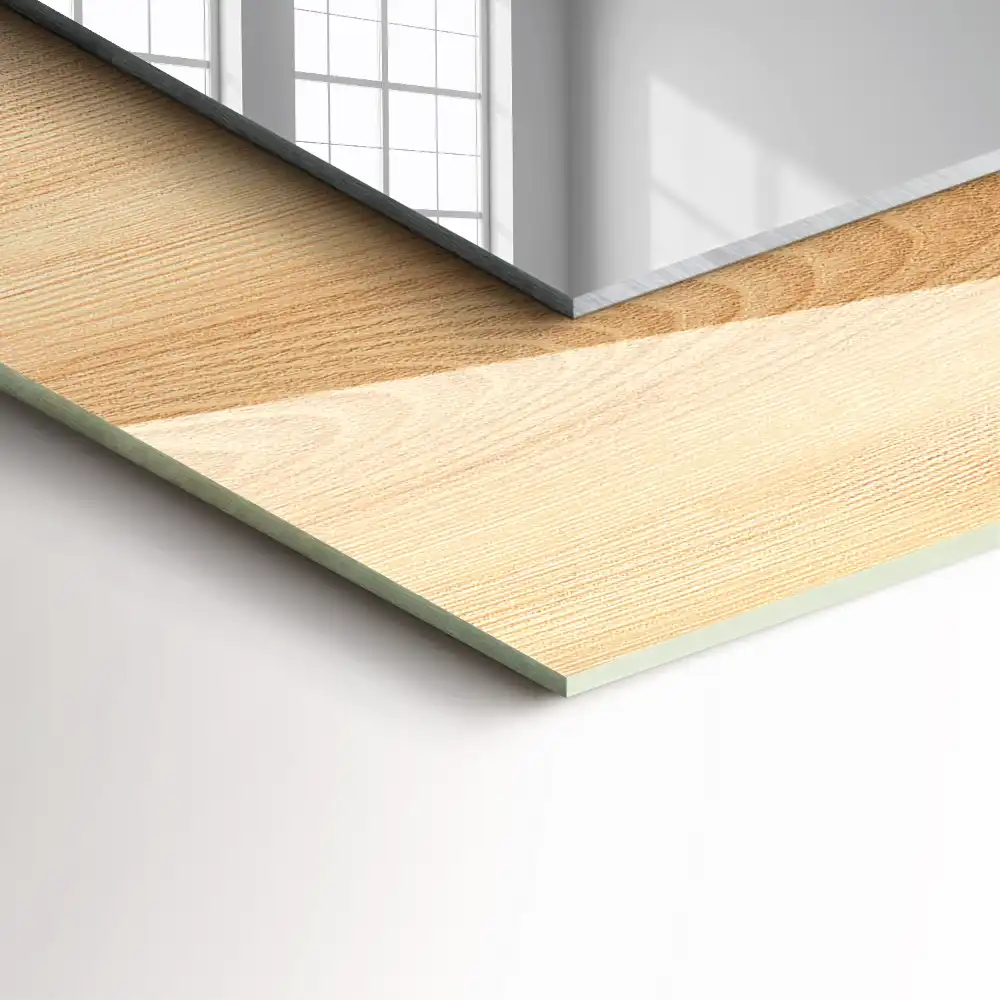 Dekorativ spegel med tryck Träskiva textur