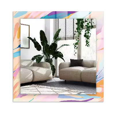 Rektangulär spegel med tryck Abstrakta färgglada streck