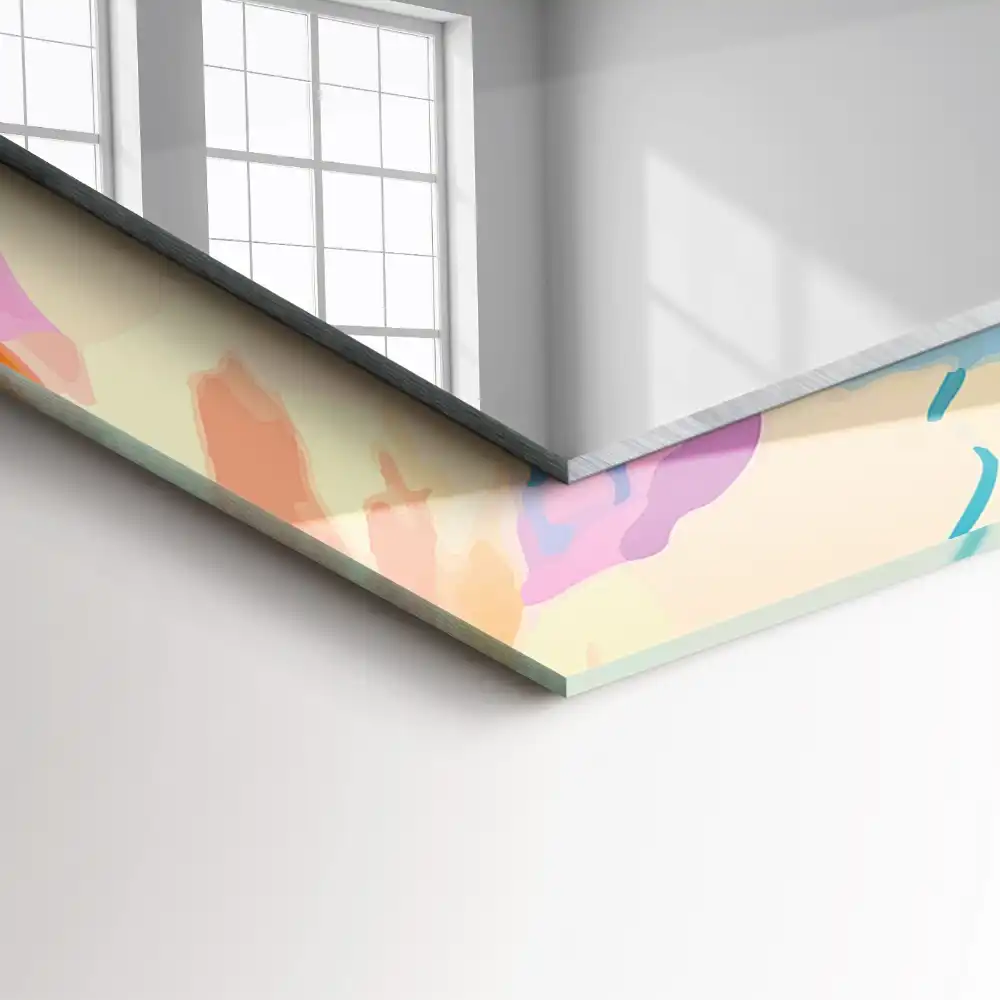 Rektangulär spegel med tryck Abstrakta färgglada streck