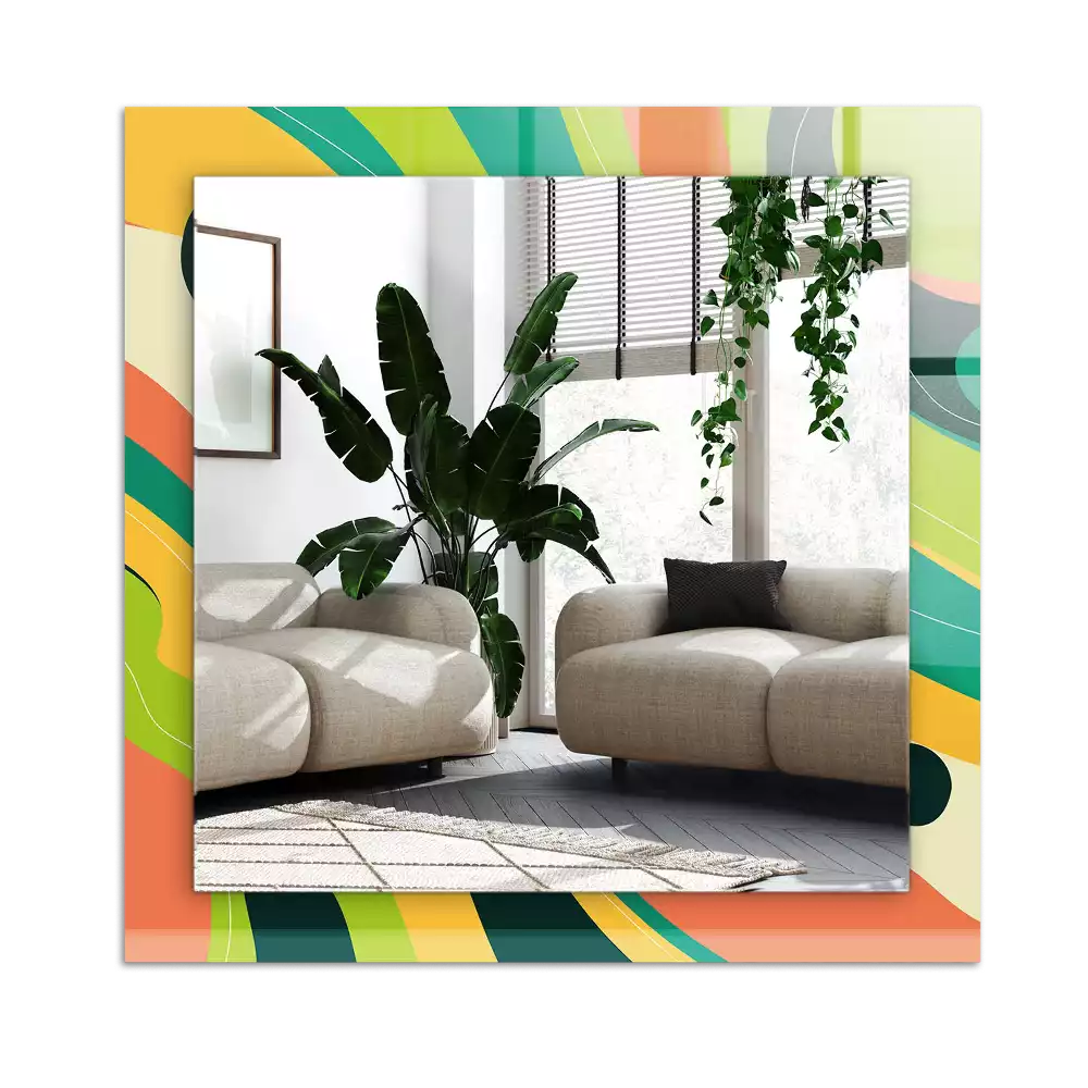 Dekorativ spegel med tryck Abstrakta färgglada mönster