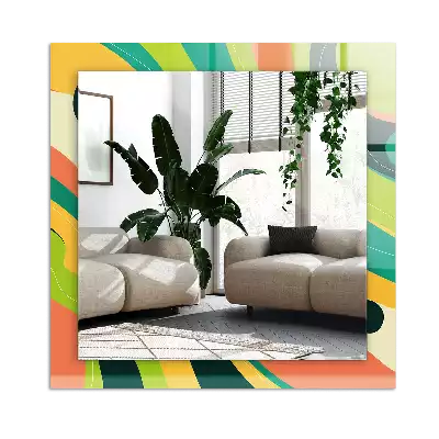 Dekorativ spegel med tryck Abstrakta färgglada mönster