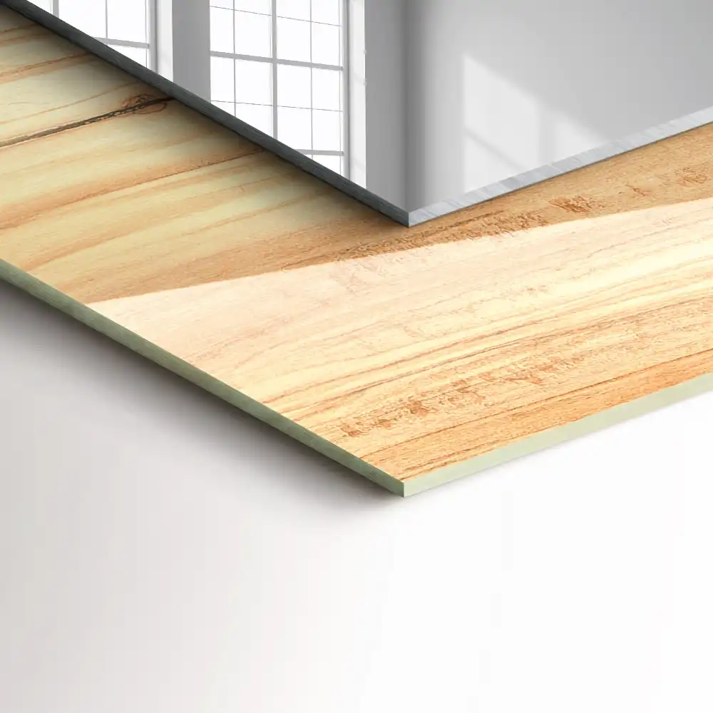 Rektangulär spegel med tryck Trä ådring textur