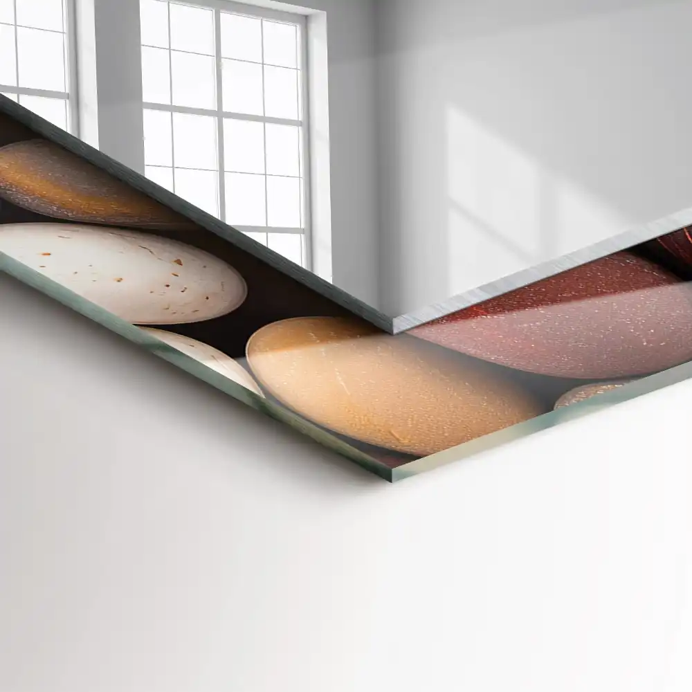 Dekorativ spegel med tryck Färgglada släta stenar