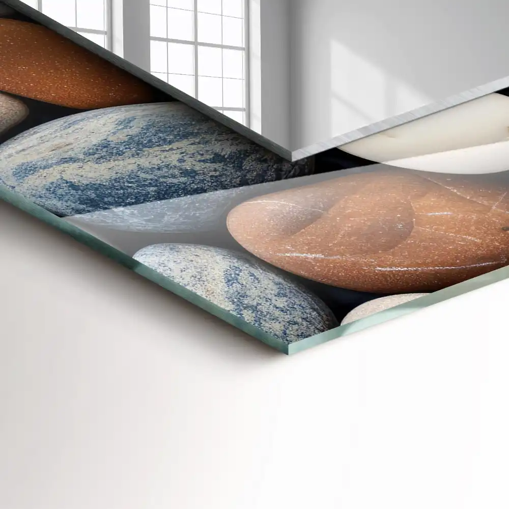 Rektangulär spegel med tryck Färgglada släta stenar