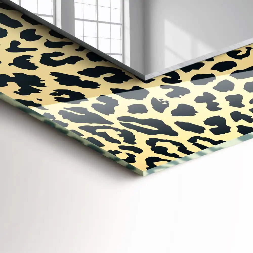 Dekorativ spegel med tryck Leopard