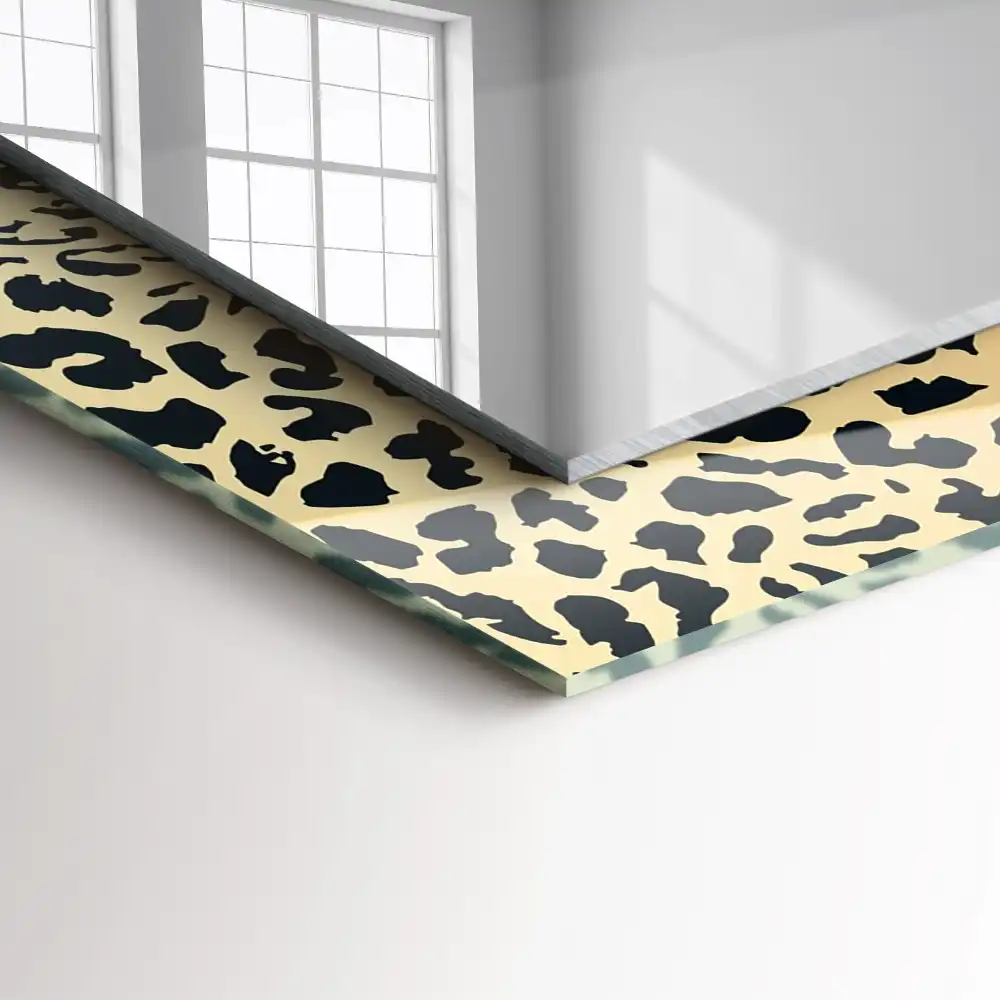 Dekorativ spegel med tryck Leopard