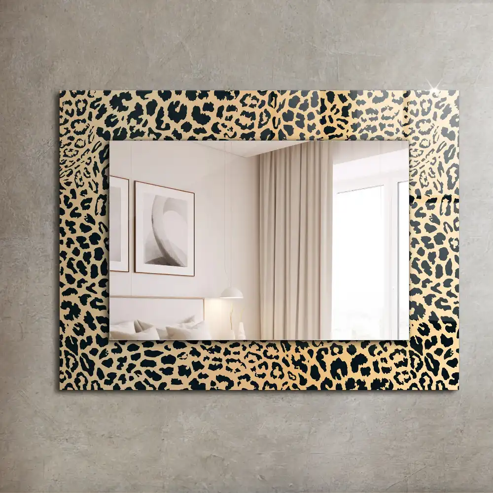 Dekorativ spegel med tryck Leopard