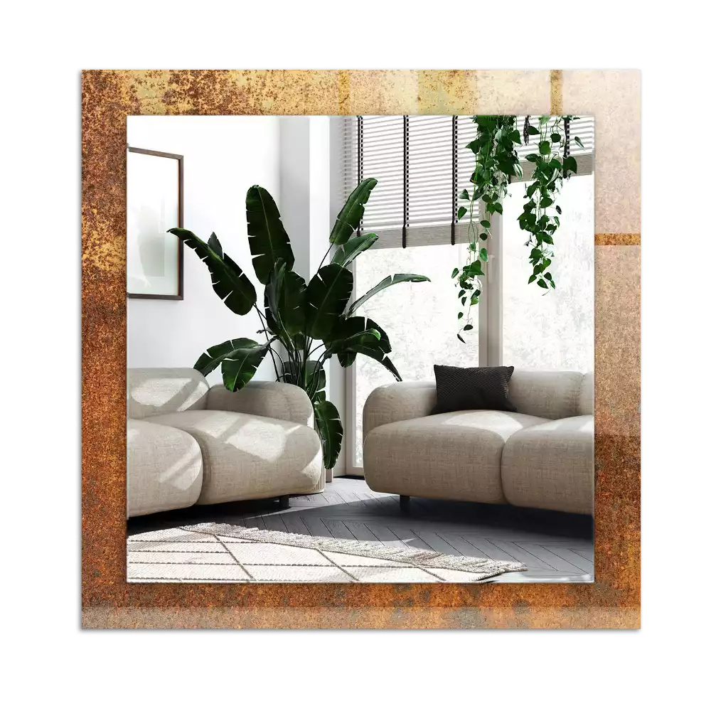 Dekorativ spegel med tryck Fashionabla rostplåt