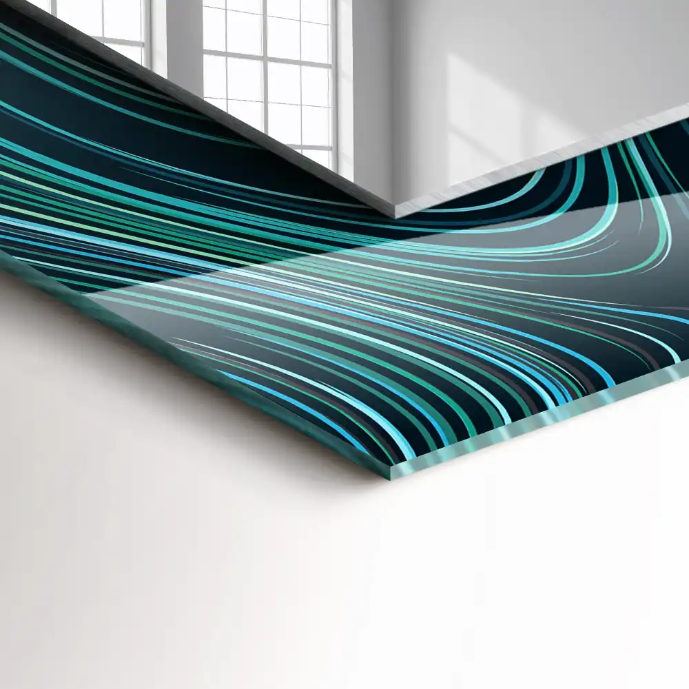 Dekorativ spegel med tryck Abstrakta linjemönster