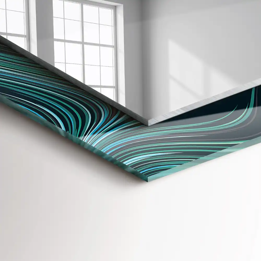 Dekorativ spegel med tryck Abstrakta linjemönster