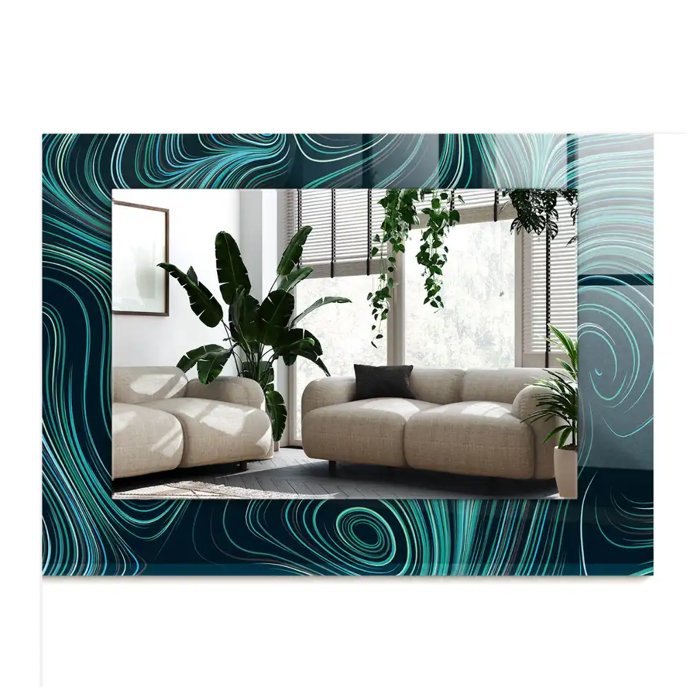 Dekorativ spegel med tryck Abstrakta linjemönster