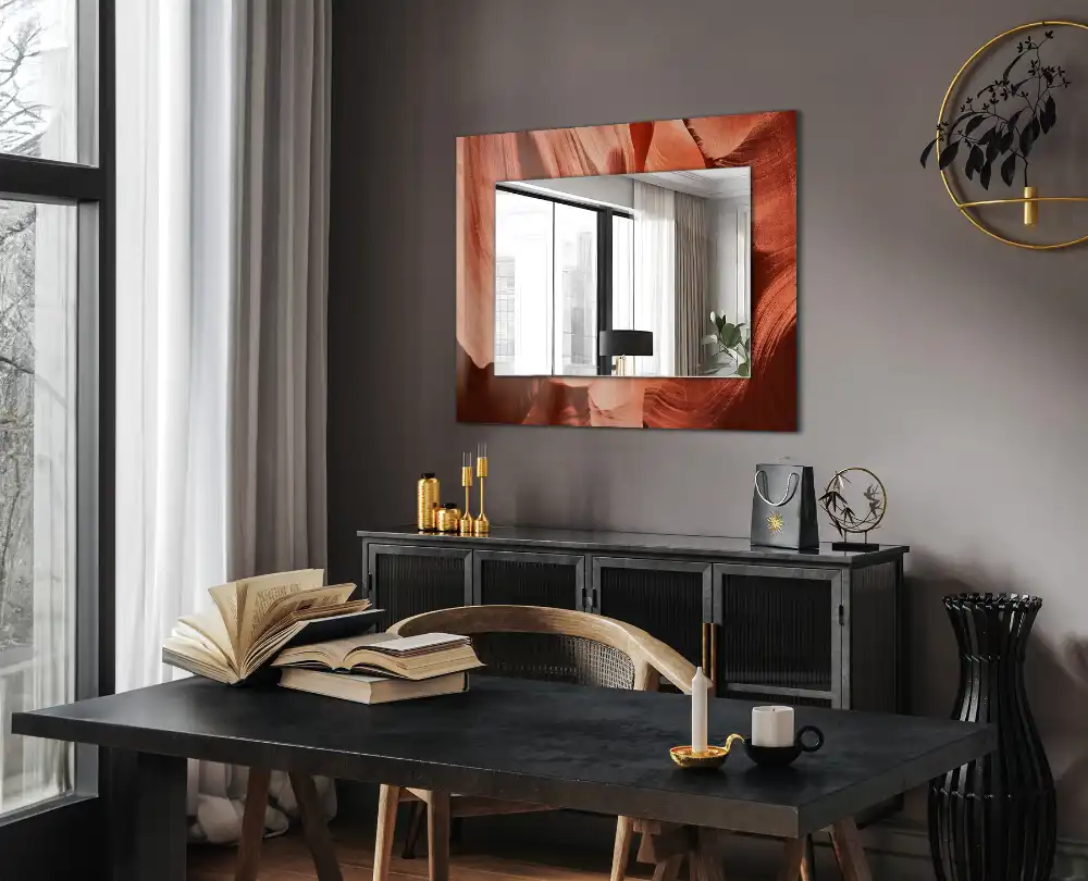 Dekorativ spegel med tryck Desert Canyon Rocks