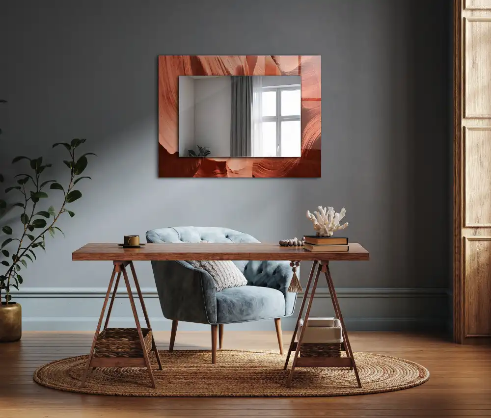 Dekorativ spegel med tryck Desert Canyon Rocks