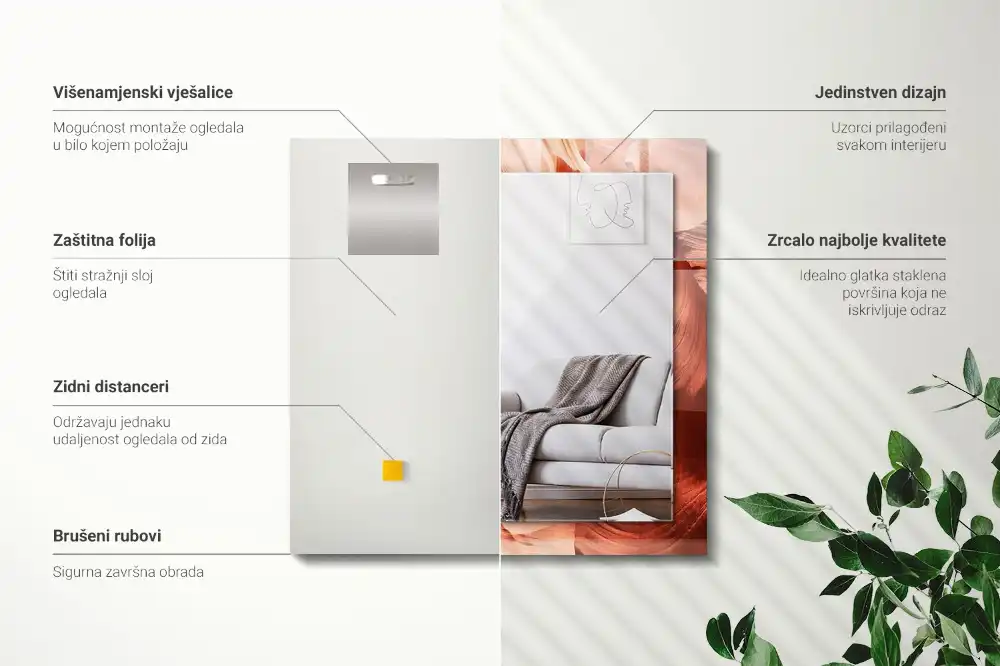 Dekorativ spegel med tryck Desert Canyon Rocks