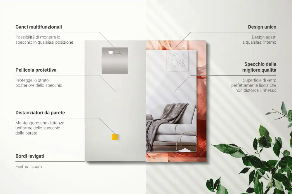 Dekorativ spegel med tryck Desert Canyon Rocks