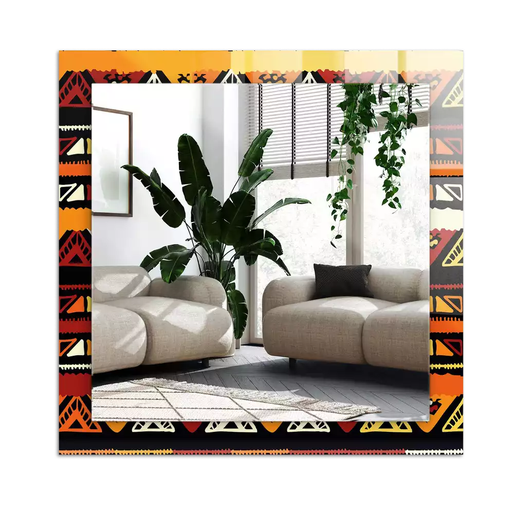 Rektangulär spegel med tryck Färgglada etniska mönster