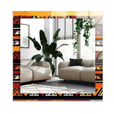 Rektangulär spegel med tryck Färgglada etniska mönster