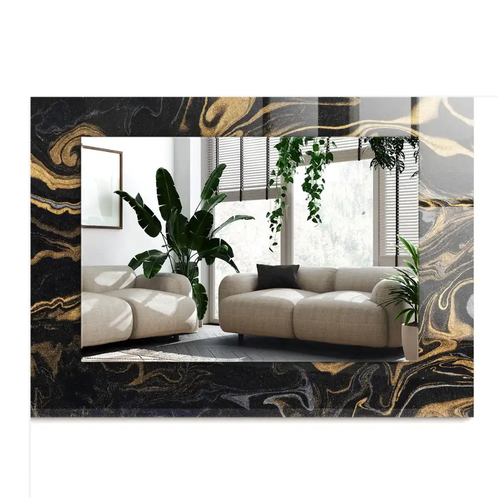 Rektangulär spegel med tryck Abstrakt marmormönster