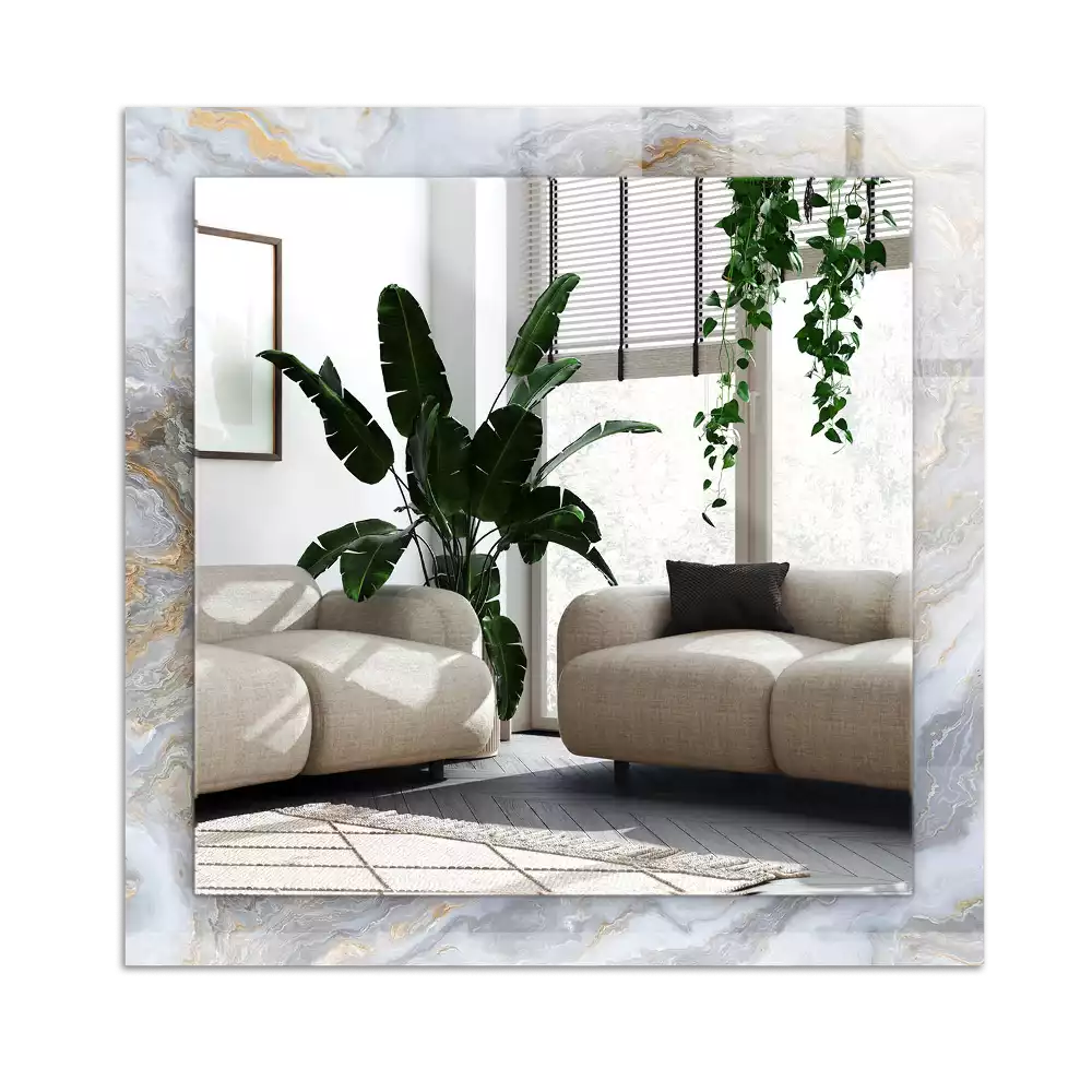 Dekorativ spegel med tryck Marmor mönster textur