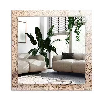 Rektangulär spegel med tryck Tvärsnitt av en trädstam