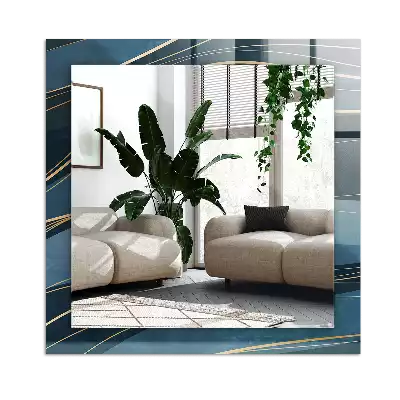 Rektangulär spegel med tryck Abstrakta linjer