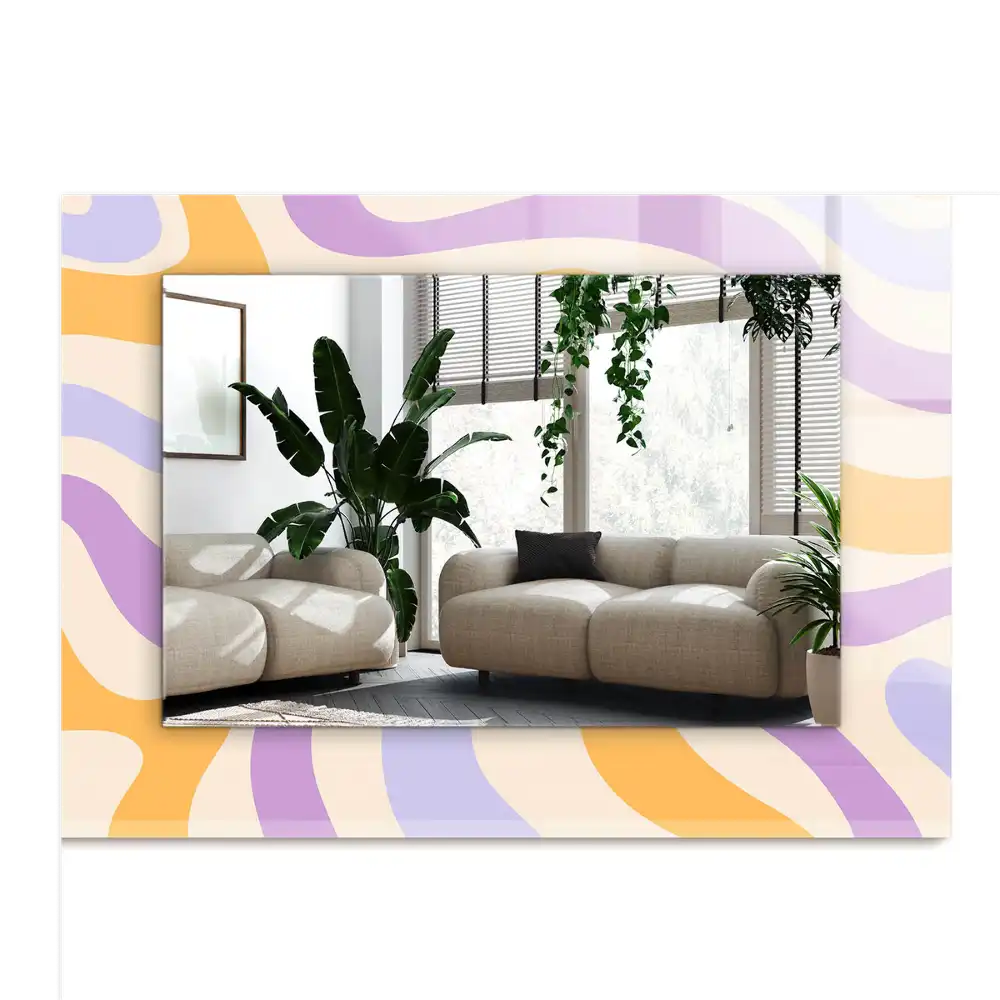 Dekorativ spegel med tryck Abstrakta färgglada mönster