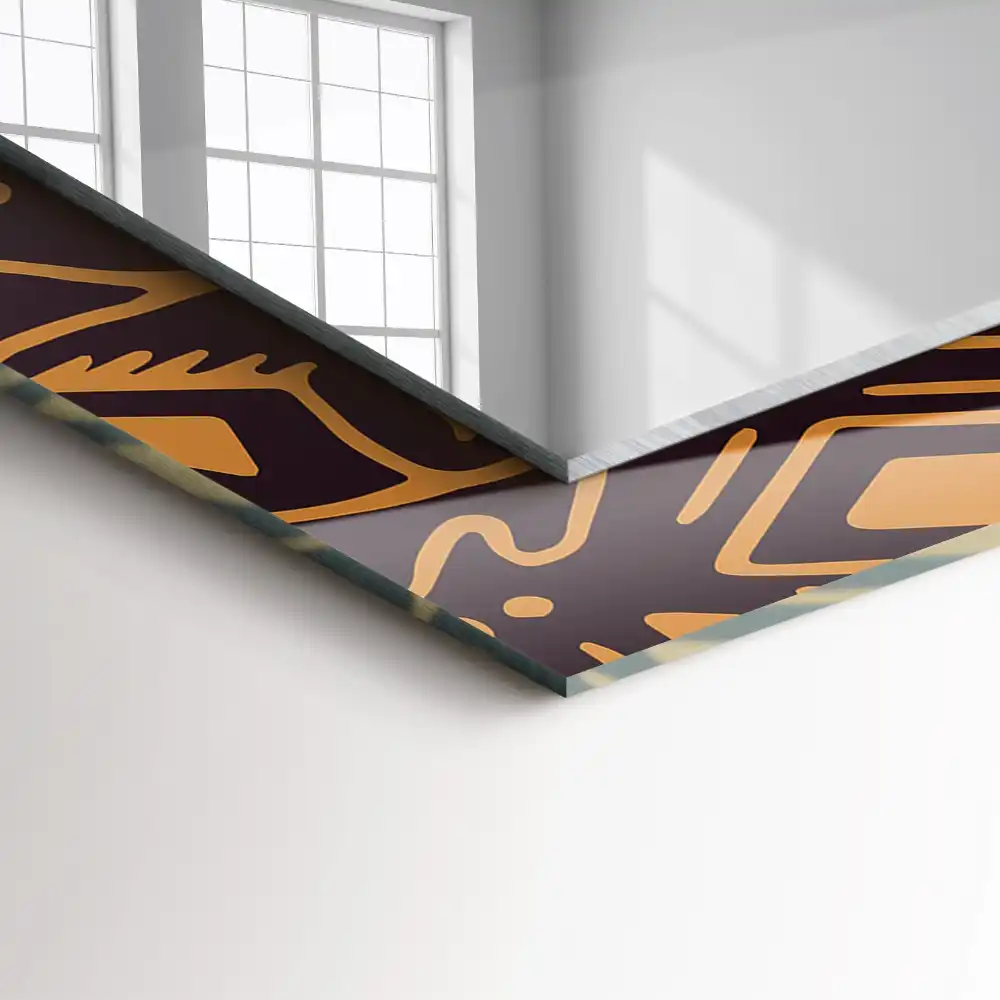 Rektangulär spegel med tryck Etniskt mönster