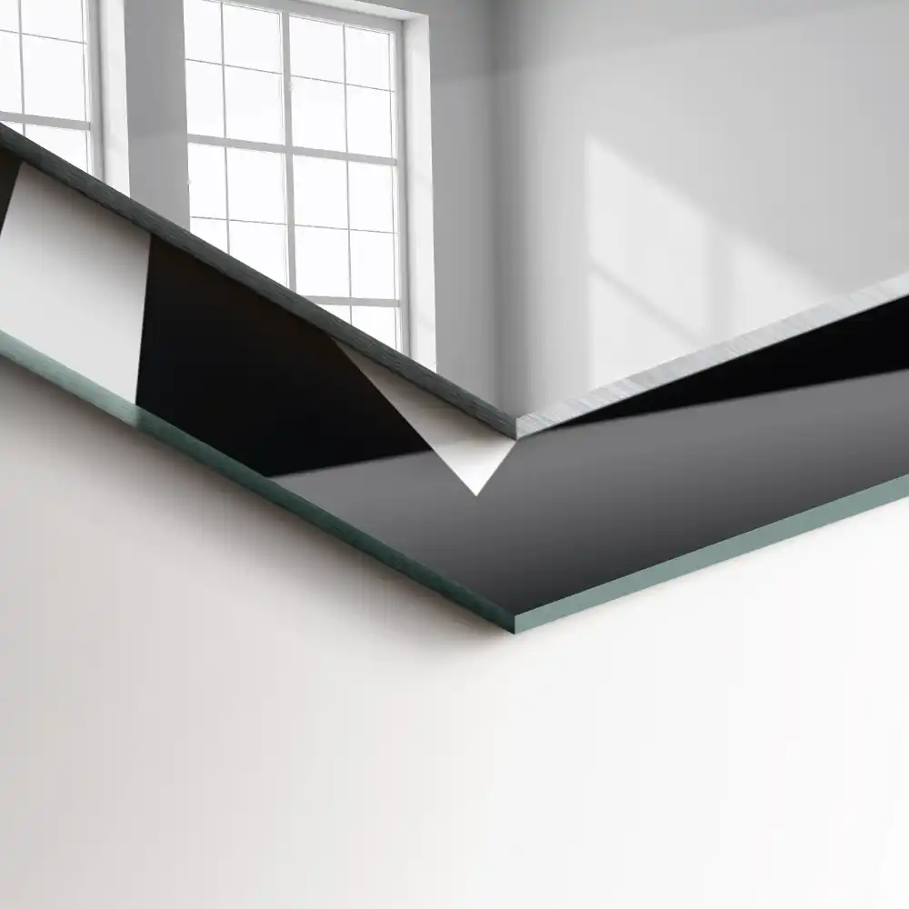 Dekorativ spegel med tryck Svart och vit geometri