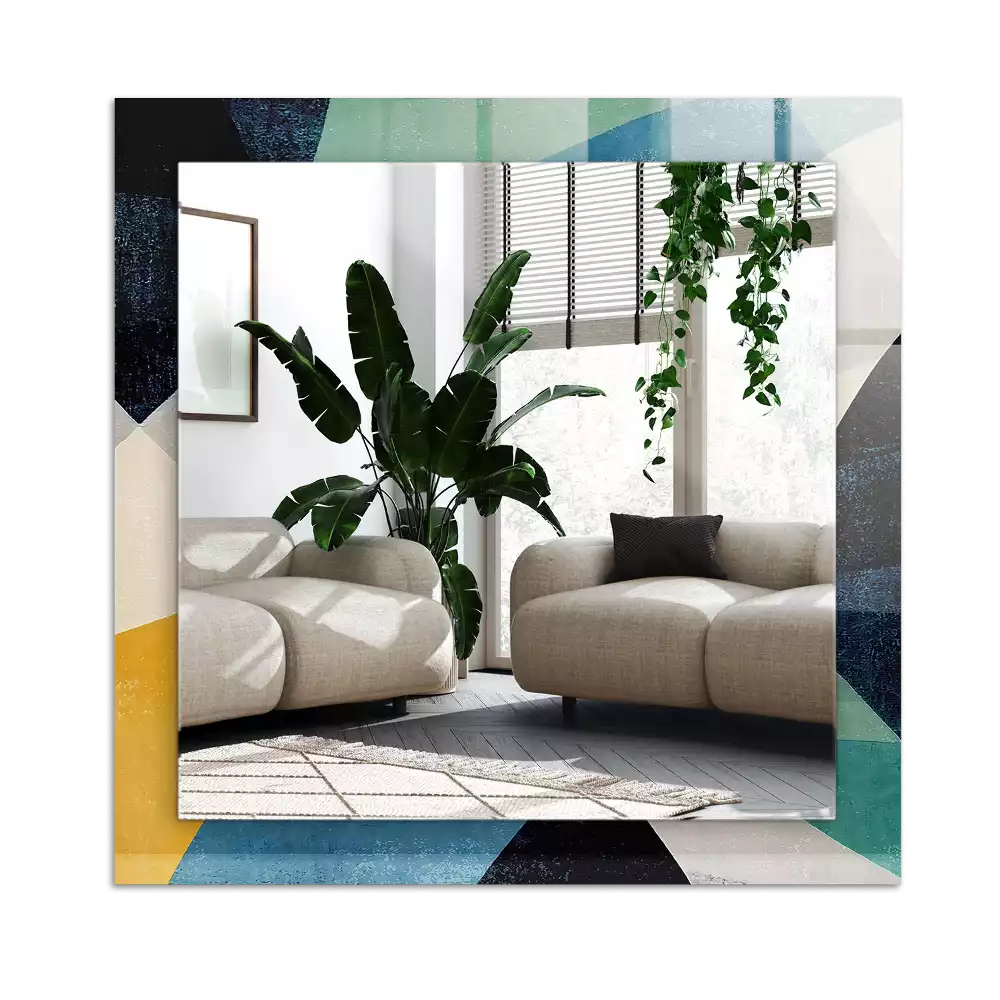 Rektangulär spegel med tryck Abstrakta färgglada mönster