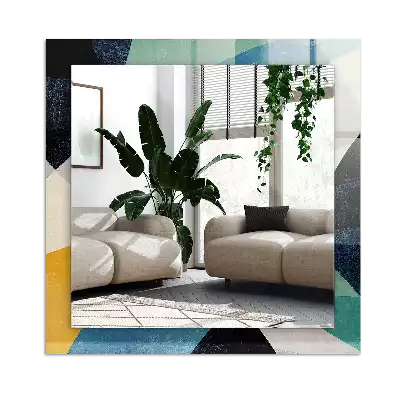 Rektangulär spegel med tryck Abstrakta färgglada mönster