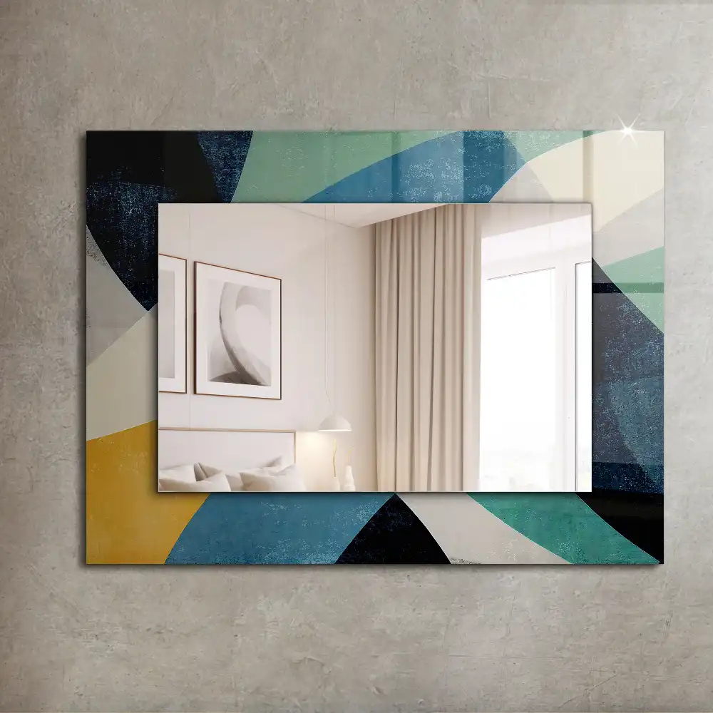 Rektangulär spegel med tryck Abstrakta färgglada mönster