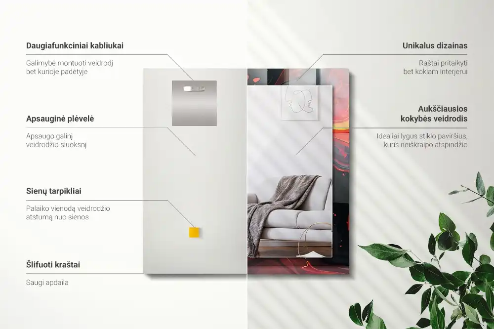 Dekorativ spegel med tryck Abstrakt lava