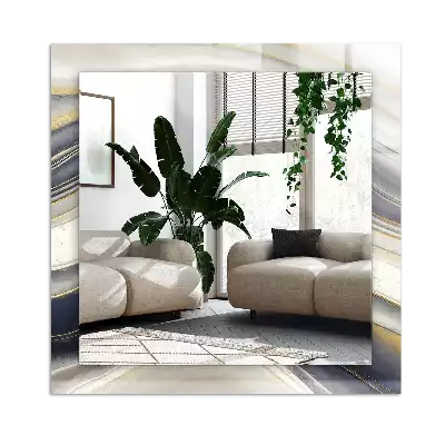 Rektangulär spegel med tryck Abstrakt färg vågor