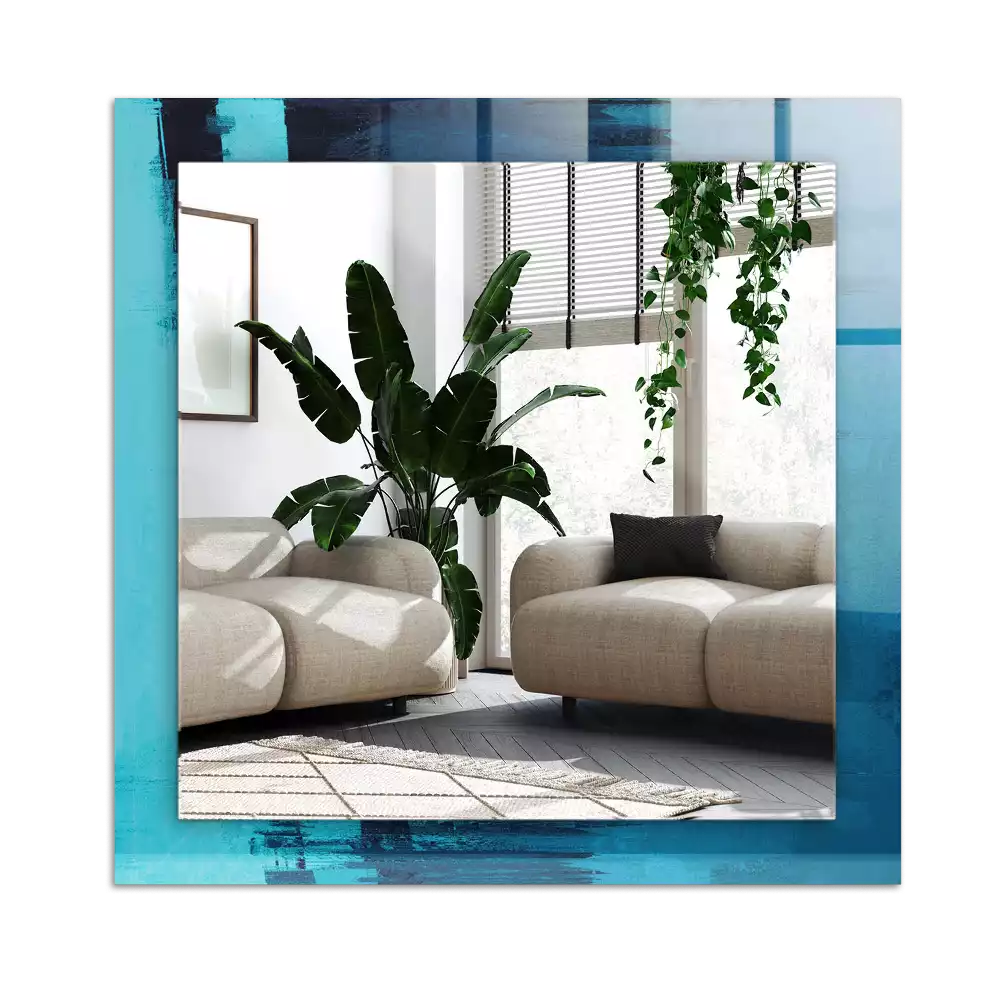 Dekorativ spegel med tryck Abstrakt blå konst