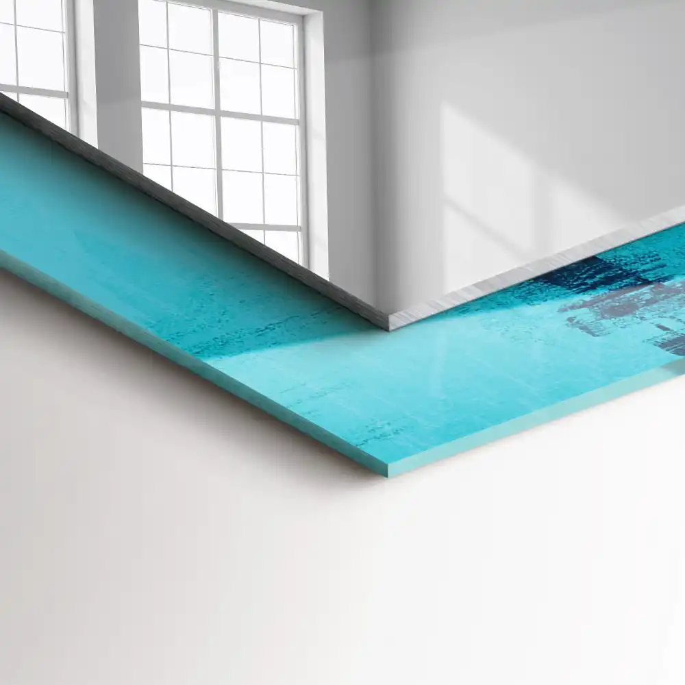 Dekorativ spegel med tryck Abstrakt blå konst