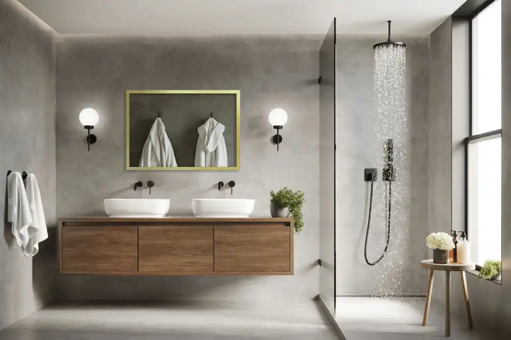 Rektangulär spegel gyllene ram Vägghängd prydnad