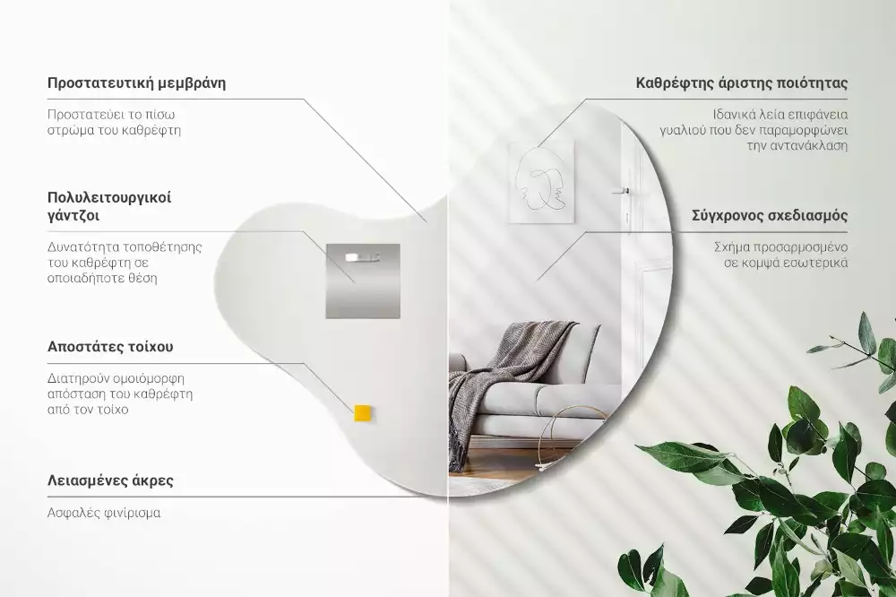 Spegel organisk form modern