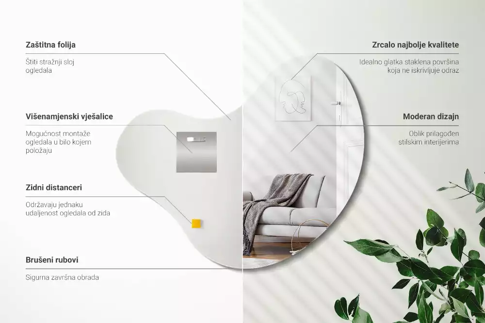 Spegel organisk form modern