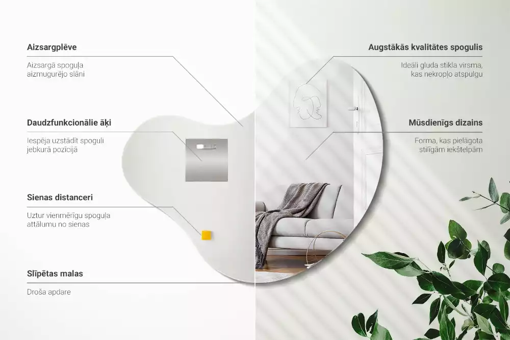 Spegel organisk form modern