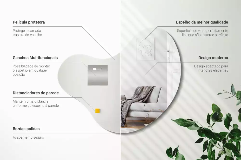 Spegel organisk form modern