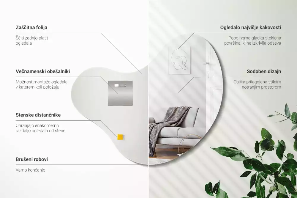 Spegel organisk form modern