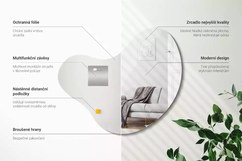 Spegel organisk form modern