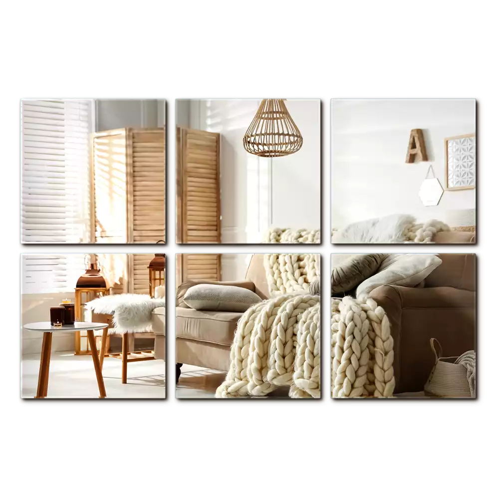 Dekorativa spegelplattor kvadratiska