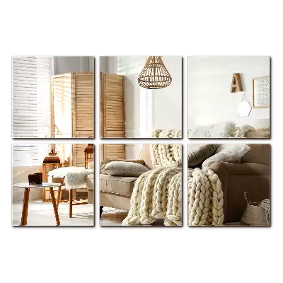 Dekorativa spegelplattor kvadratiska