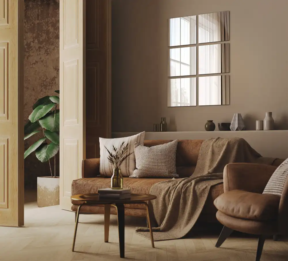 Dekorativa spegelplattor kvadratiska