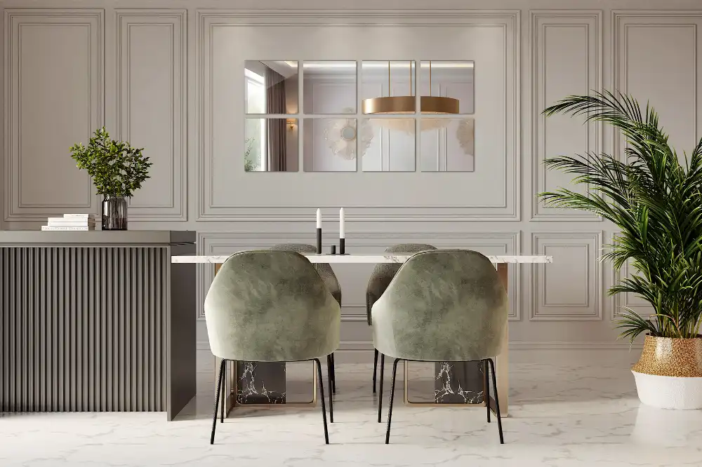 Dekorativa spegelplattor kvadratiska