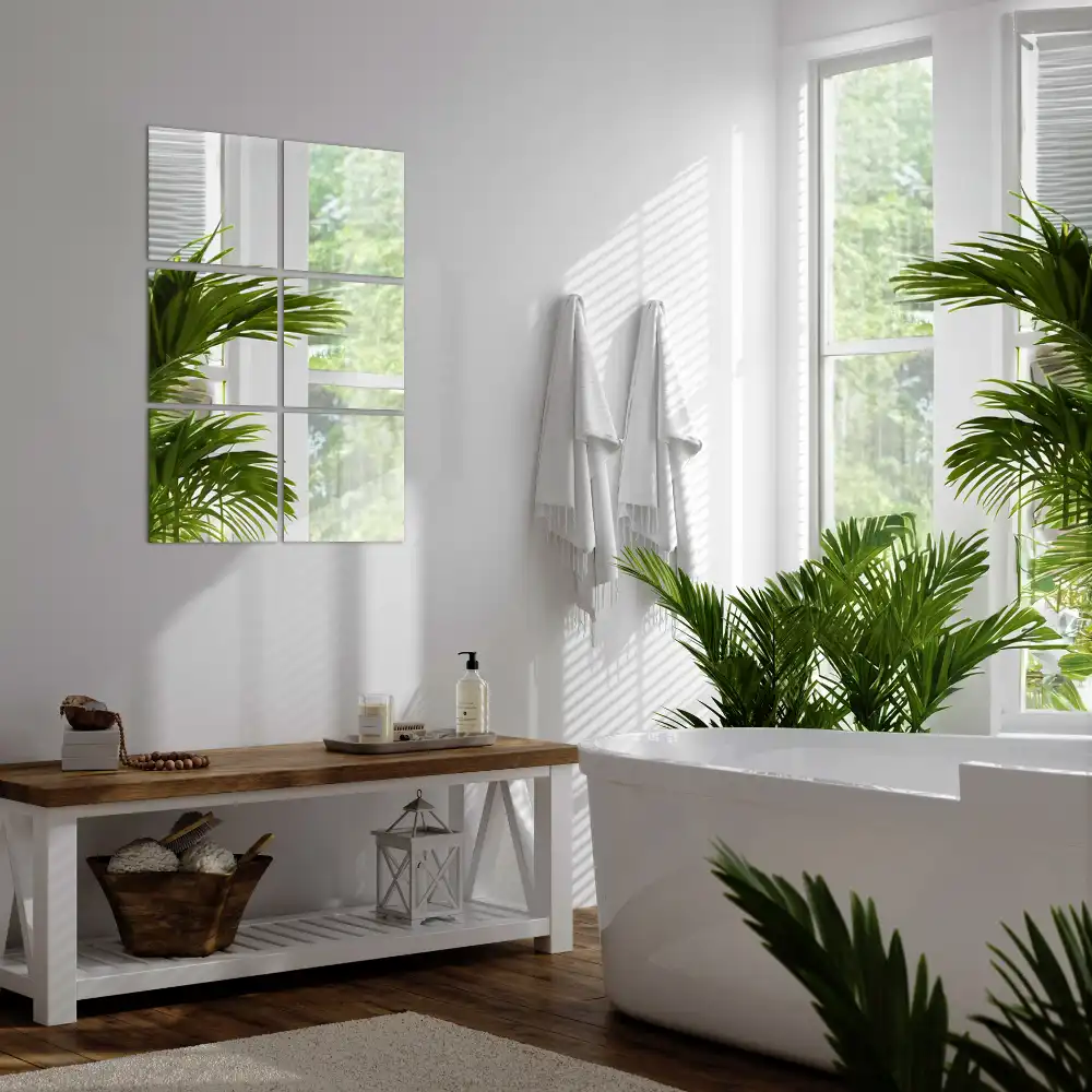 Dekorativa spegelplattor kvadratiska