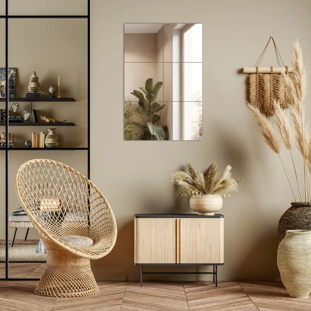 Dekorativa spegelplattor kvadratiska