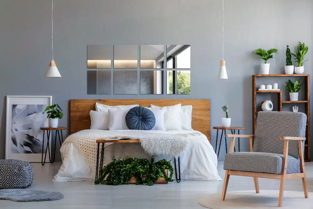 Dekorativa spegelplattor kvadratiska