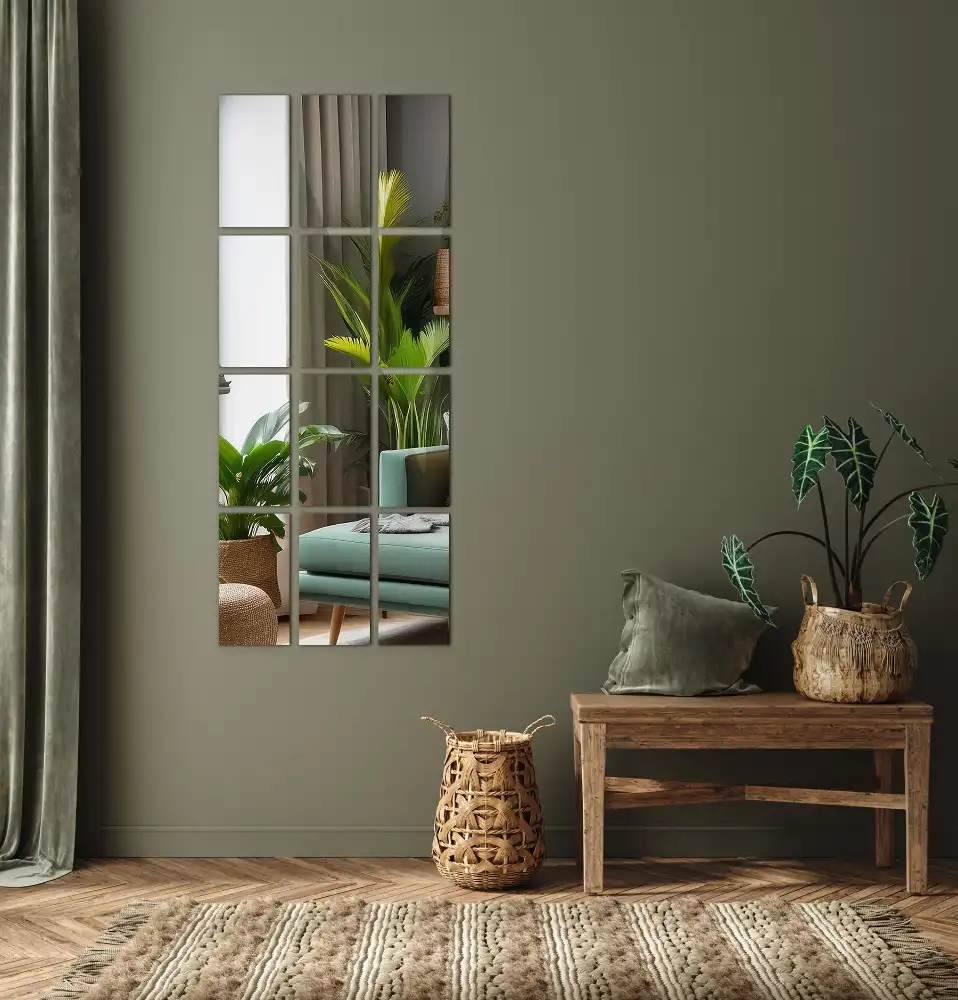 Rektangulära spegelplattor dekorativa